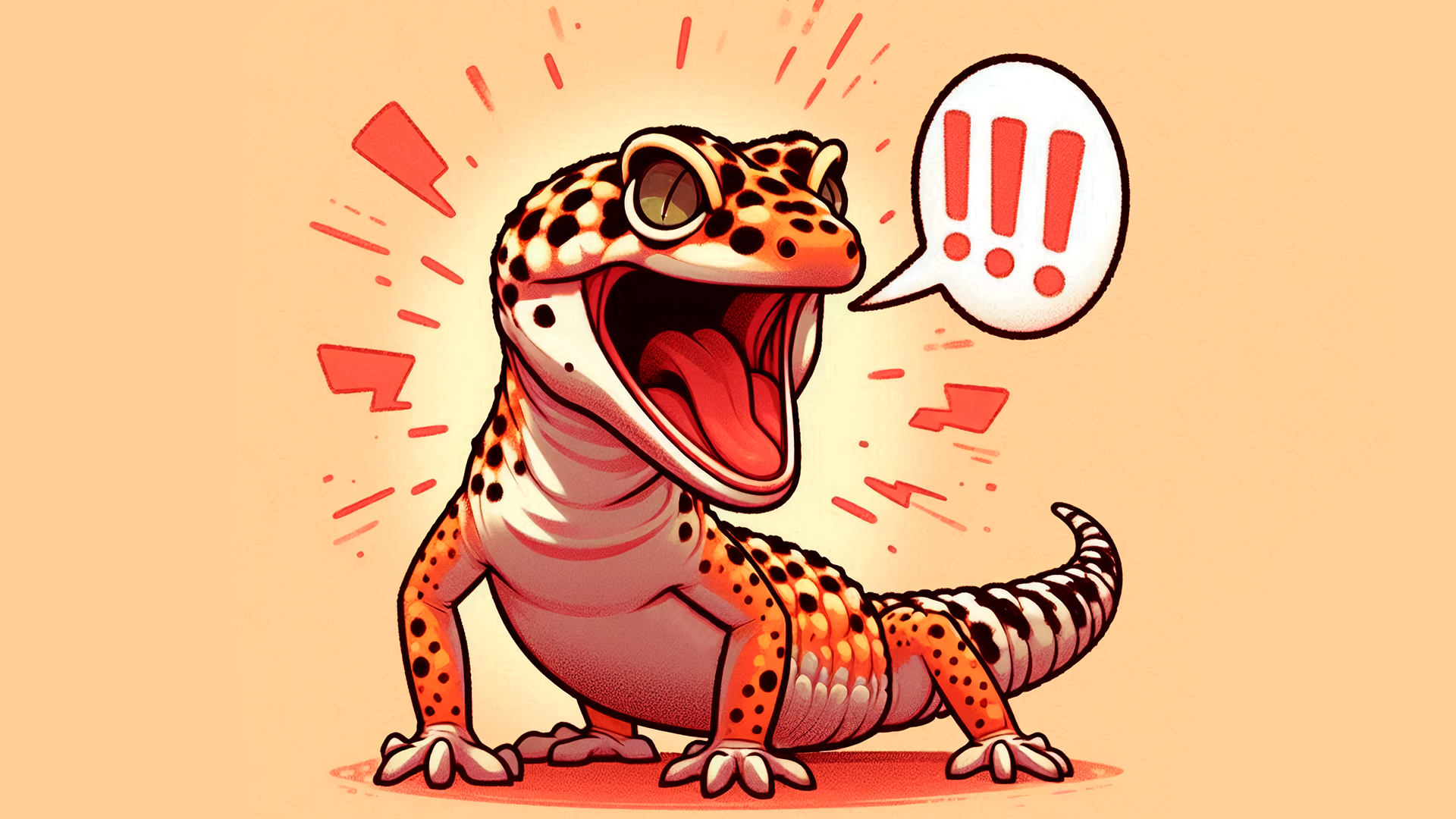 dibujo de un gecko gritando